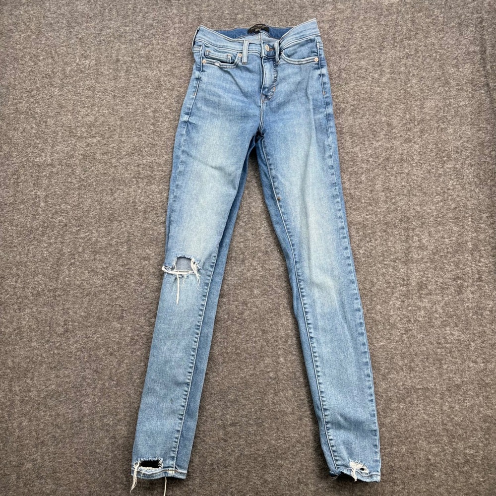 Banana Republic High Rise Skinny Jeans Light Wash Distressed Tall Size 24/00